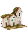 Casas en la lejanía con Iglesia cm 15x10x13 h Mundo Pesebres