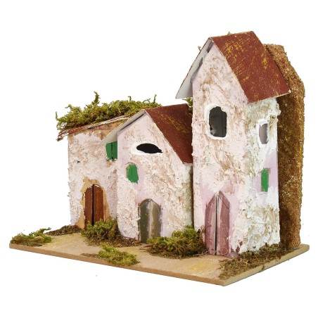 Case in lontananza con Chiesa cm 15x10x13 h Mondo Presepi