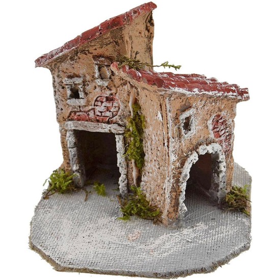 Casas de resina de 12,5x12,5x10 cm de altura. Mundo Belenes