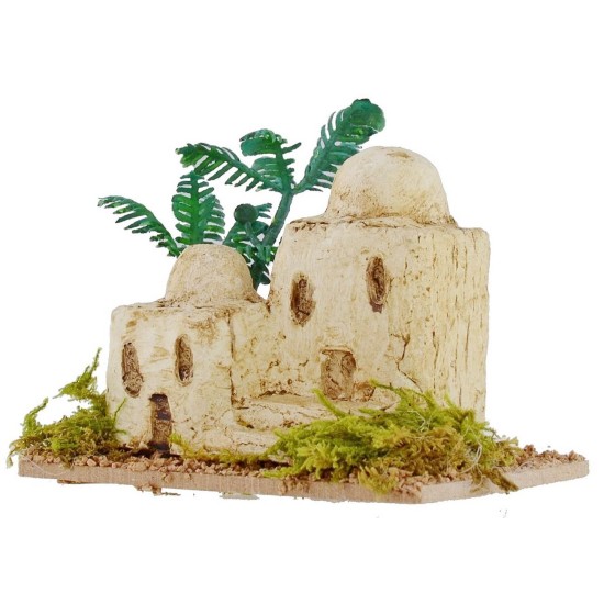 Casas palestinas con vegetación de 9,5x6,5x9 cm h