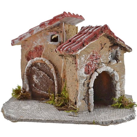 Casas para belén de resina de 12x9x8 cm de altura. Mundo