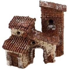 Case presepe accatastate con arco in resina cm 9x5x9,5 h. Mondo