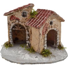 Casas de belén en resina de 15x12x11 cm h.