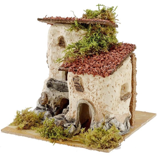 Casas rústicas de 16x15x14 cm de altura. Mundo Pesebres.