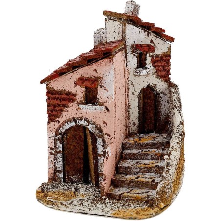 Casitas con escalera cm 11,5x14,5x15 h. Mundo Belenes