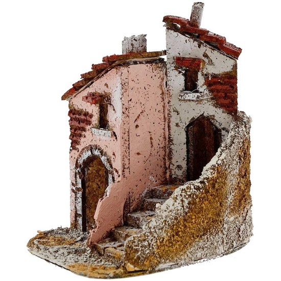 Casitas con escalera cm 11,5x14,5x15 h. Mundo Belenes