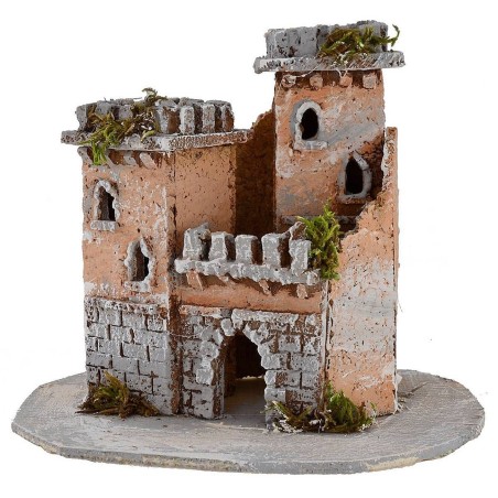 Castillo con torres para Belén de 17x13,5x14 cm h
