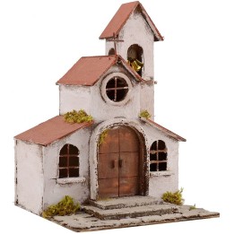 Church with campanile cm 25x25x35 h.