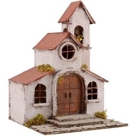 Chiesa con campanile cm 25x25x34 h. Mondo Presepi