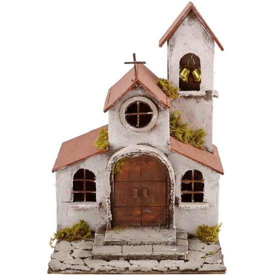 Church with campanile cm 25x25x35 h.