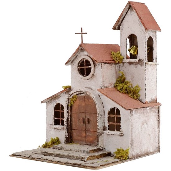 Church with campanile cm 25x25x35 h.