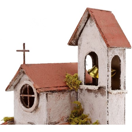 Iglesia con campanario cm 25x25x35 h.
