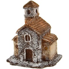 Iglesia de resina con campanario para belén de 6,5x5x7,5 cm de 2