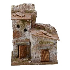 Casa doble para belén de montaña de 10x9x12 cm de altura.