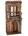 Fachada de casa con balcón de 14x7x31 cm de altura para belén.