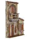 Fachada de casa con balcón de 21,5x5x30,5 cm h para estatuas de