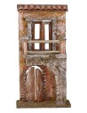 Fachada de casa con balcón y portón de 10x4x18,5 cm h.