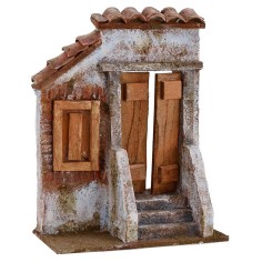 Fachada de casa con entrada para pesebre de 14,5x7,5x19,5 cm h