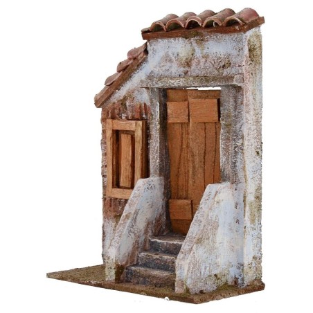 Fachada de casa con entrada para pesebre de 14,5x7,5x19,5 cm h