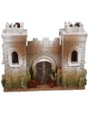 Fachada de castillo con almenas güelfas y gibelinas de 30x10x24