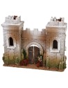 Fachada de castillo con almenas güelfas y gibelinas de 30x10x24