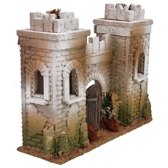 Castle facade with Guelph and Ghibelline battlements cm