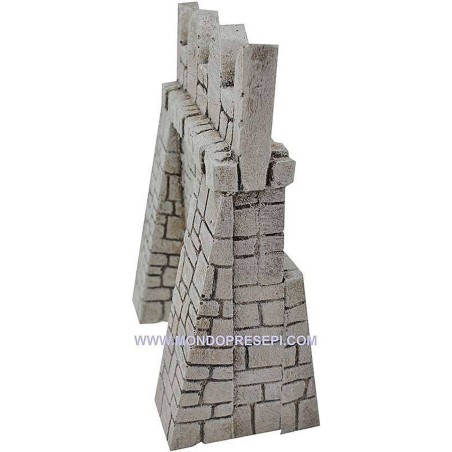 Mura fortificata in resina per castello presepe cm 12,5x17 h.
