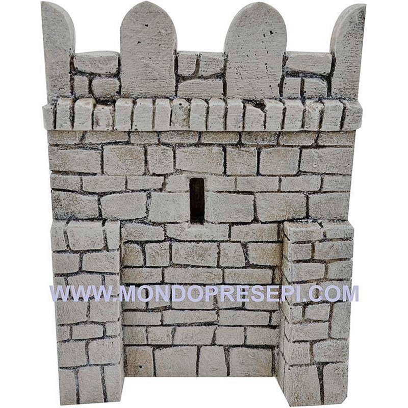 Mura fortificata in resina per castello presepe cm 12,5x17 h.