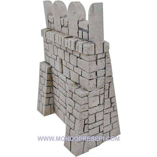 Muralla fortificada de resina para castillo de belén de 12,5x17 cm h.