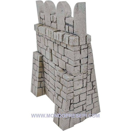Mura fortificata in resina per castello presepe cm 12,5x17 h.