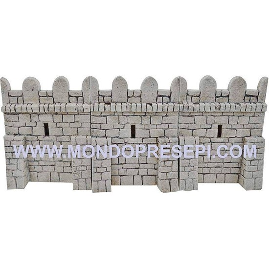 Mura fortificata in resina per castello presepe cm 12,5x17 h.