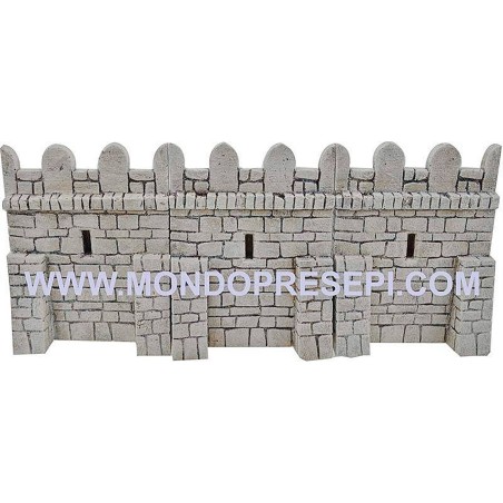 Muralla fortificada de resina para castillo de belén de 12,5x17 cm h.