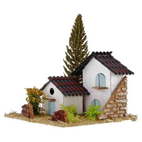 Paesaggio con casette per presepe cm13,5x13,5x9,5h Mondo Presepi