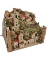 Nativity scene landscape with houses illuminated by LED lights