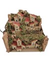 Nativity scene landscape with houses illuminated by LED lights