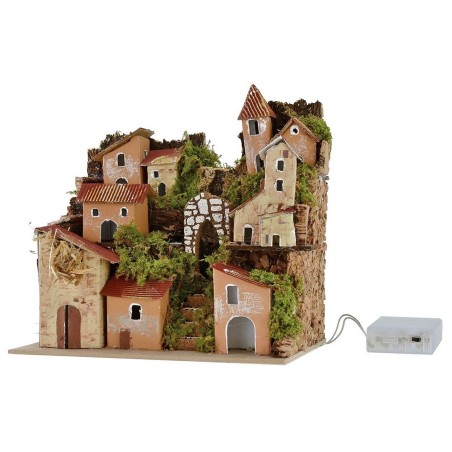 Illuminated landscape for nativity scene 20x14x18.5 cm h