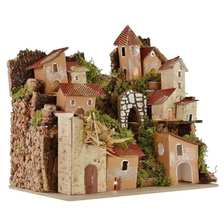 Illuminated landscape for nativity scene 20x14x18.5 cm h