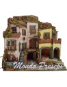 Nativity scene with illuminated village with fountain 60x40