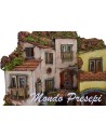 Nativity scene with illuminated village with fountain 60x40