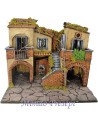 Nativity scene with illuminated village with oven 50x40