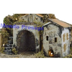 Nativity scene with the fountain and lights cm 42x35x38 h. 2