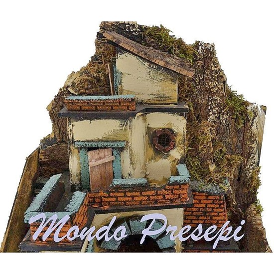 Presepe con fuoco e luci cm 40x29x44 h. Mondo Presepi