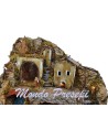 Nativity scene with Landi statues and stream lights cm 42x35x38 h.