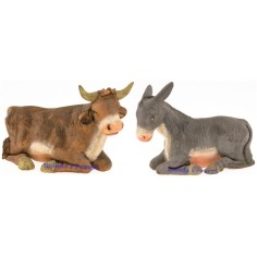 2 pieces set Ox and Donkey for statues 15-20 cm
