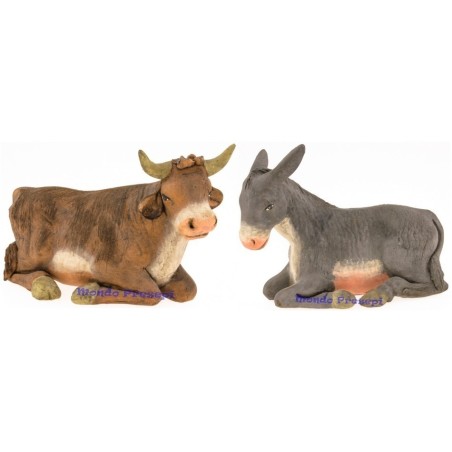 Buey y asno para estatuas de 14-15 cm Mondo Presepi