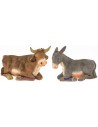 Conjunto de buey y burro para estatuas de 14-15 cm