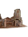 Pesebre iluminado con casas y fuente funcional cm 80x40x41 h