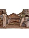 Belén iluminado con casas y fuente funcional de 80x40x41 cm h