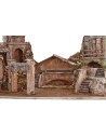 Illuminated nativity scene with houses and working fountain cm 80x40x41 h