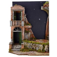 Presepe illuminato con cielo stellato a fibre ottiche, fontana 2